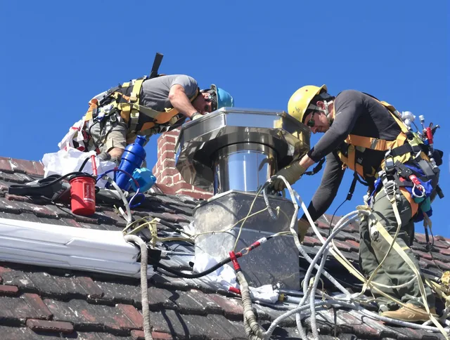 Protective chimney cap installed by Rocky Hill Chimney Sweep in Rocky Hill, CT
