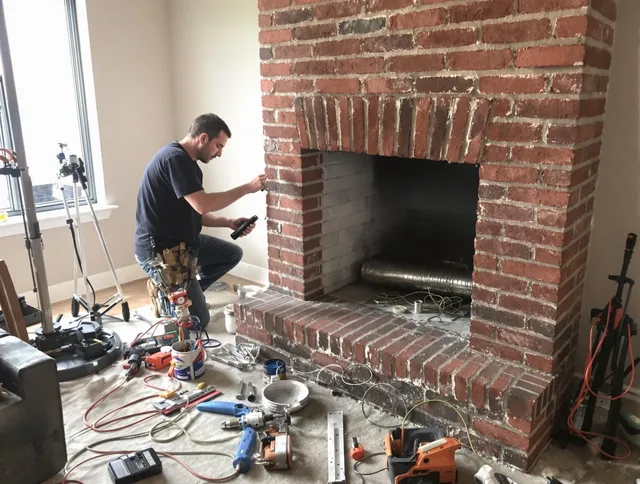 Rocky Hill Chimney Sweep specialist finalizing chimney liner service in Rocky Hill, CT