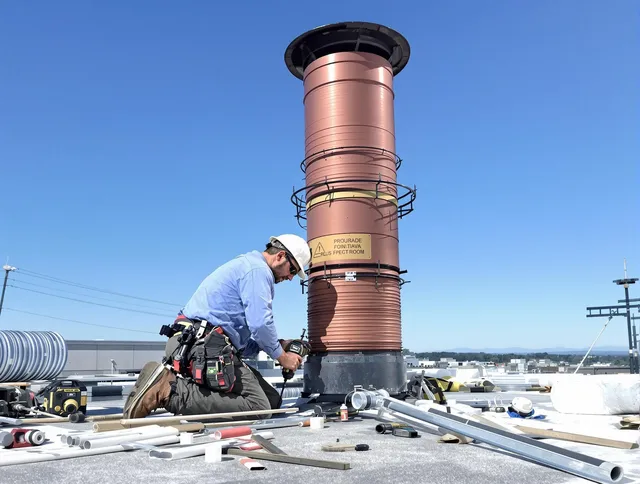 Installed chimney liner by Rocky Hill Chimney Sweep in Rocky Hill, CT