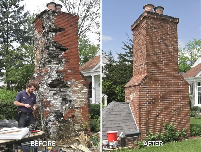 Rocky Hill Chimney Sweep performing a full chimney restoration in Rocky Hill, CT