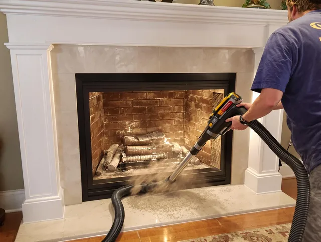 Fireplace cleaning performed by Rocky Hill Chimney Sweep in Rocky Hill, CT