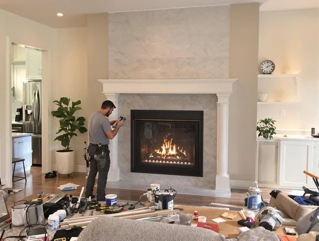Newly installed fireplace by Rocky Hill Chimney Sweep in Rocky Hill, CT